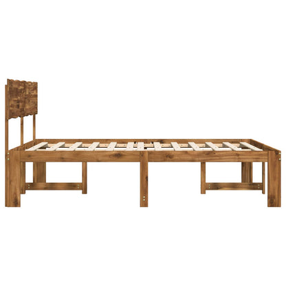 Double Bed Frame with Headboard ROSTOCK Natural 200 x 200 cm