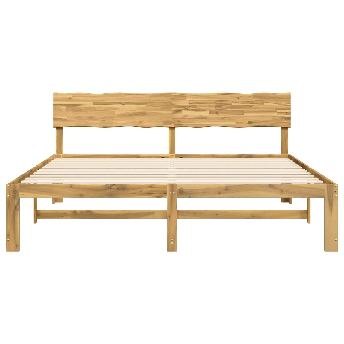 Double Bed Frame with Headboard ROSTOCK White 200 x 200 cm