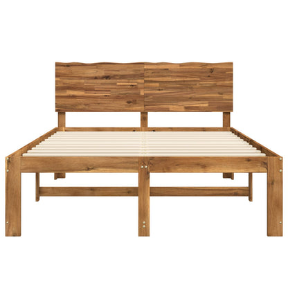 Double Bed Frame with Headboard ROSTOCK Natural 135 x 190 cm