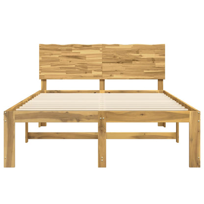 Double Bed Frame with Headboard ROSTOCK White 140 x 190 cm