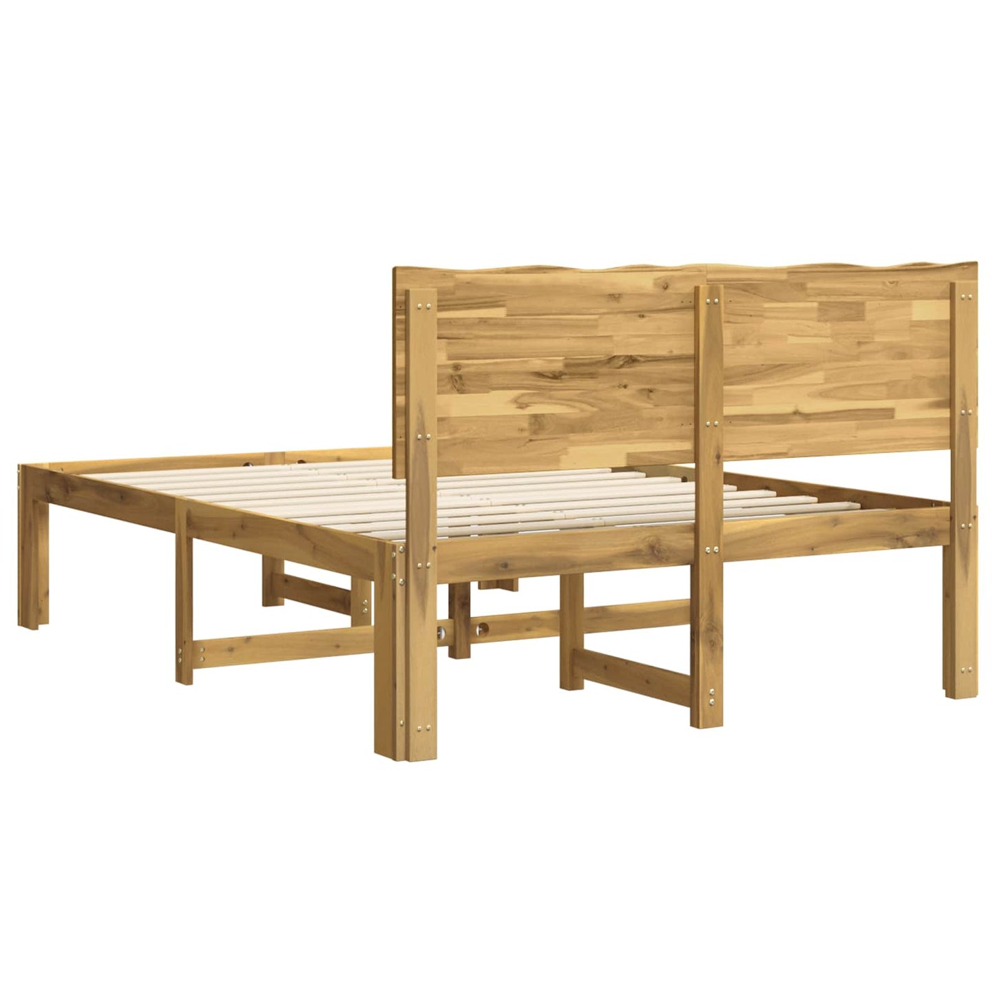 Double Bed Frame with Headboard ROSTOCK White 140 x 200 cm