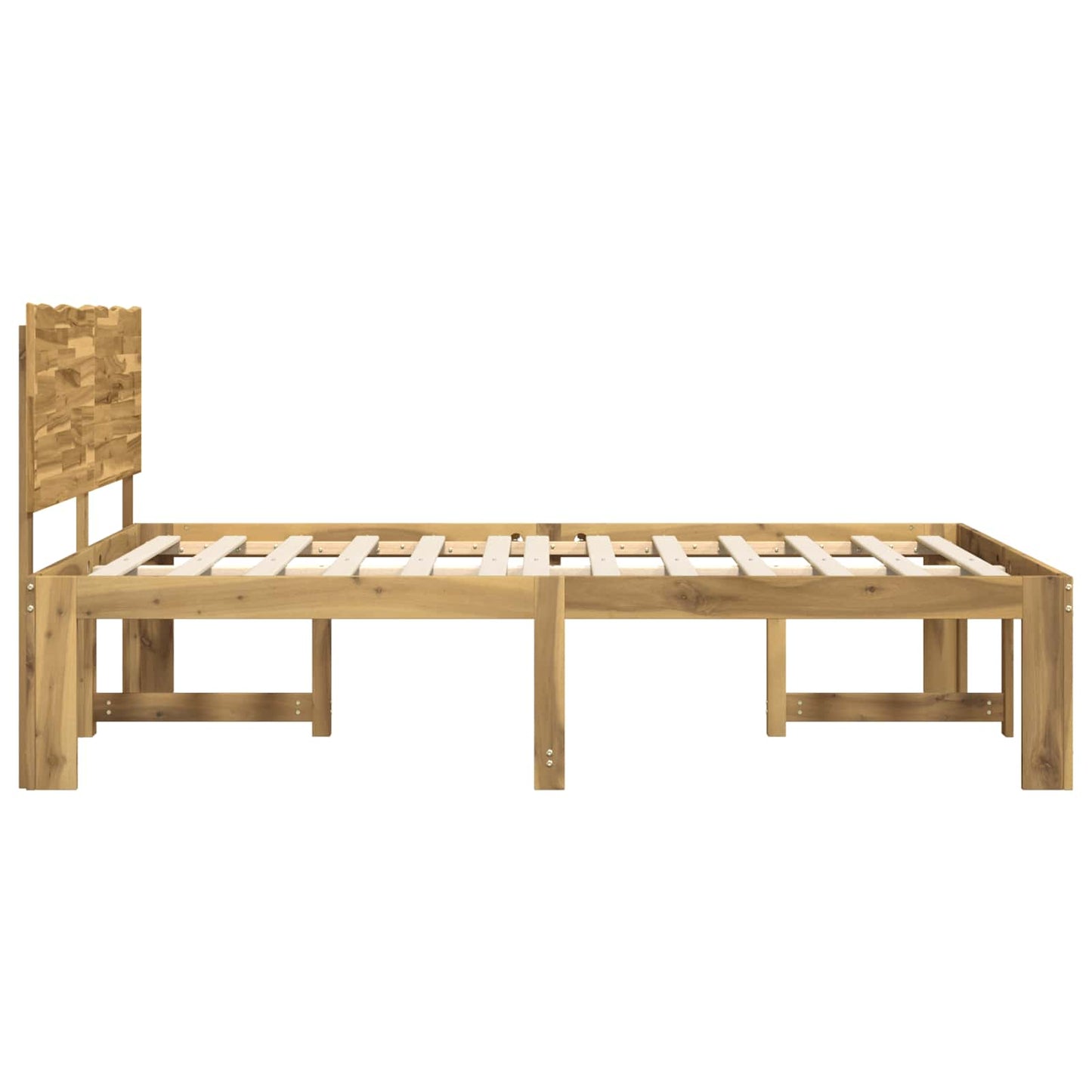 Double Bed Frame with Headboard ROSTOCK White 140 x 200 cm