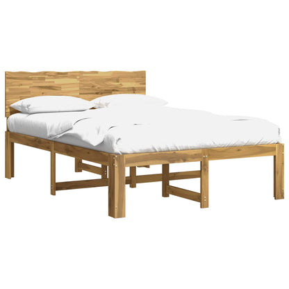 Double Bed Frame with Headboard ROSTOCK White 150 x 200 cm