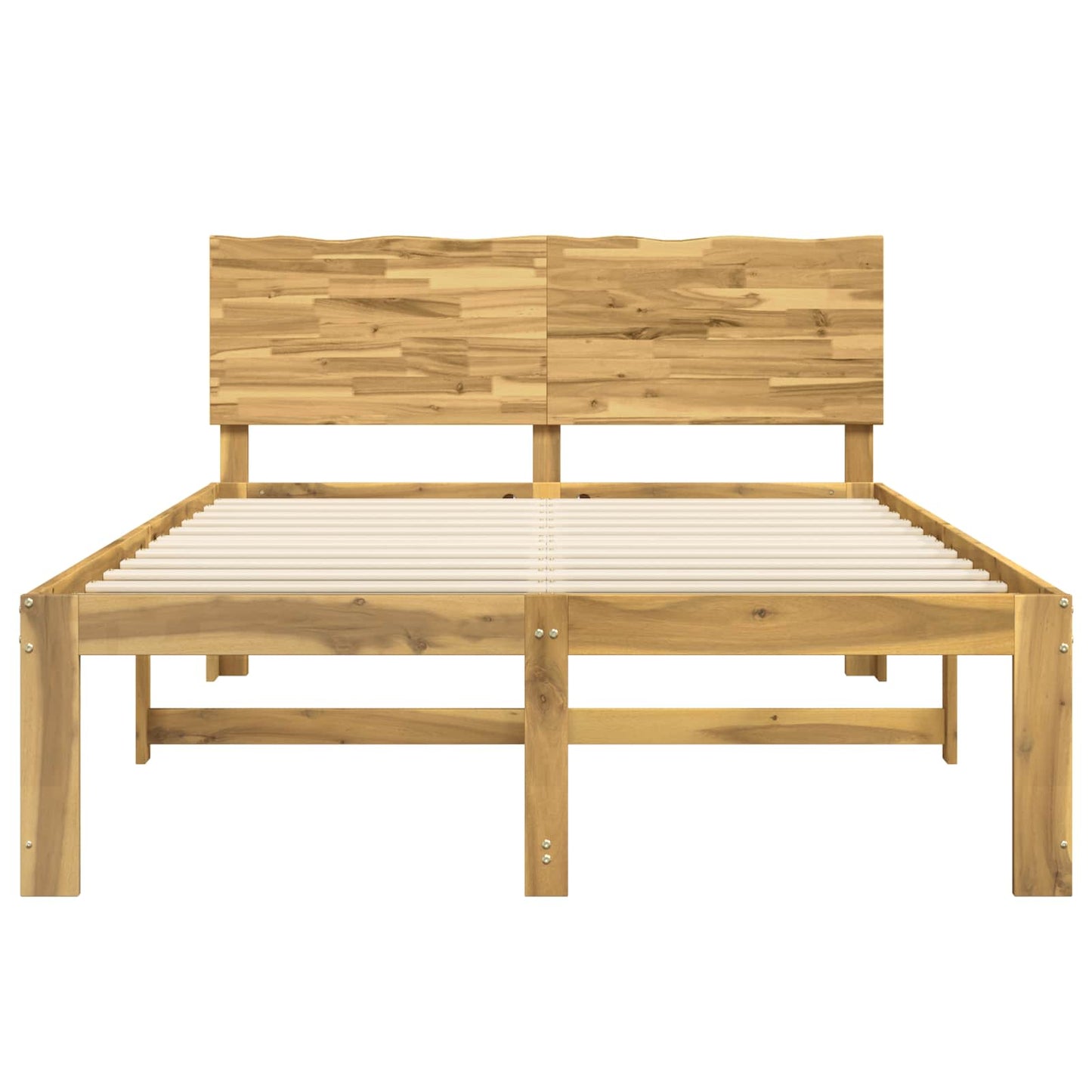 Double Bed Frame with Headboard ROSTOCK White 150 x 200 cm