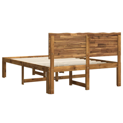 Double Bed Frame with Headboard ROSTOCK Natural 160 x 200 cm