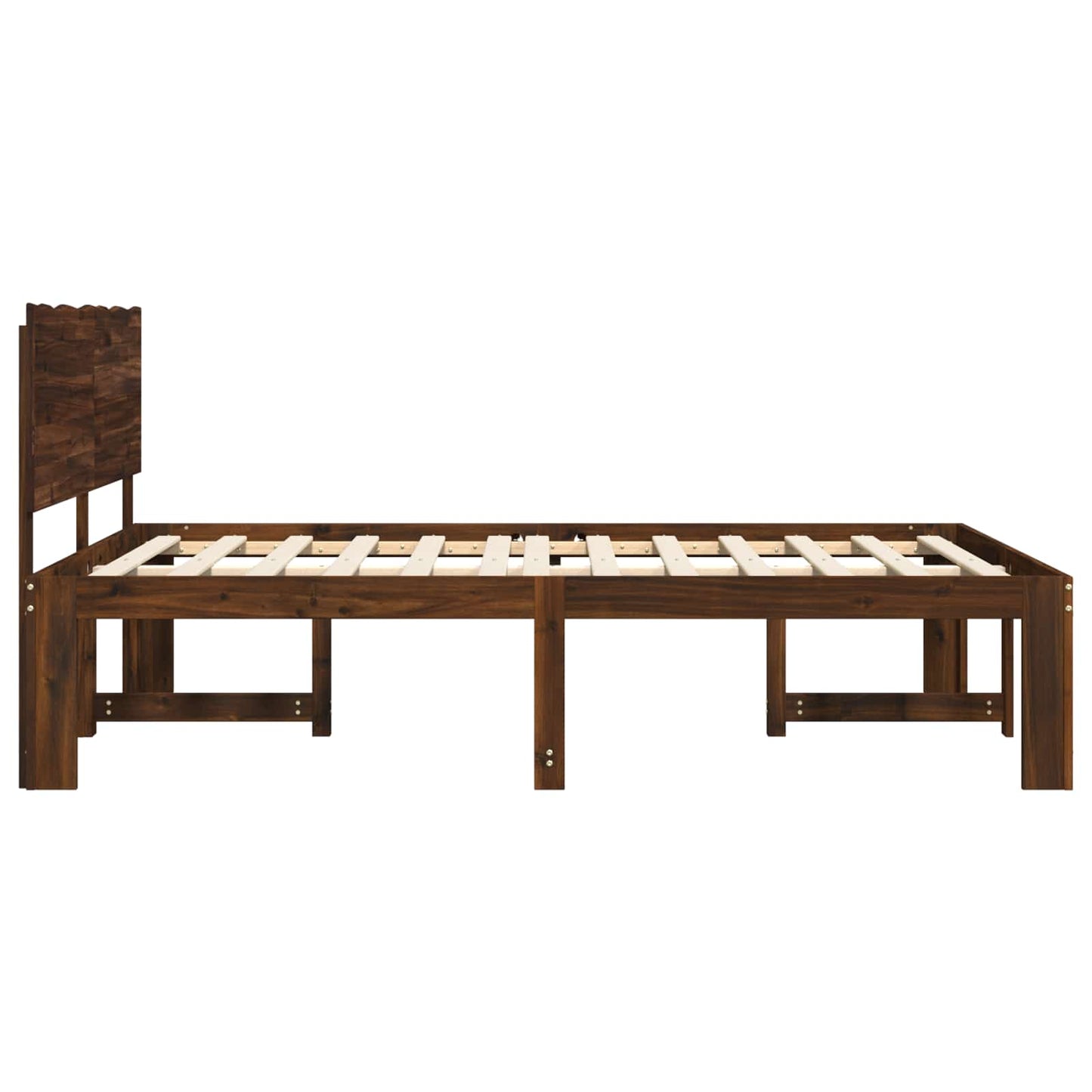 Double Bed Frame with Headboard ROSTOCK Dark Brown 180 x 200 cm
