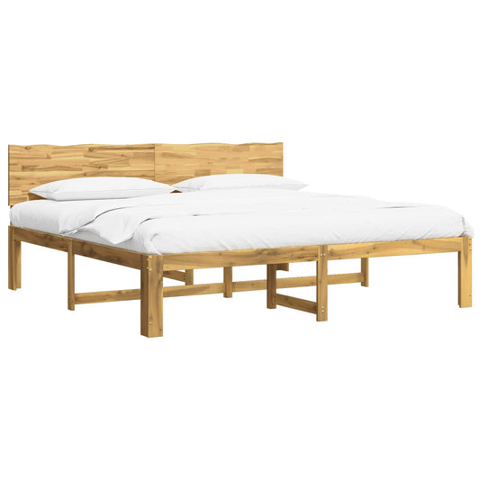 Double Bed Frame with Headboard ROSTOCK White 200 x 200 cm