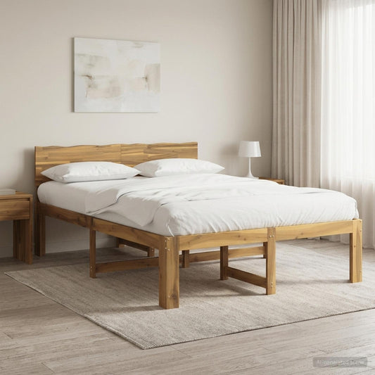 Double Bed Frame with Headboard ROSTOCK White 160 x 200 cm