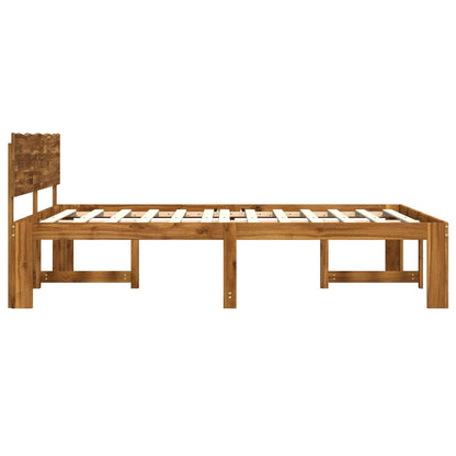Double Bed Frame with Headboard ROSTOCK Natural 180 x 200 cm