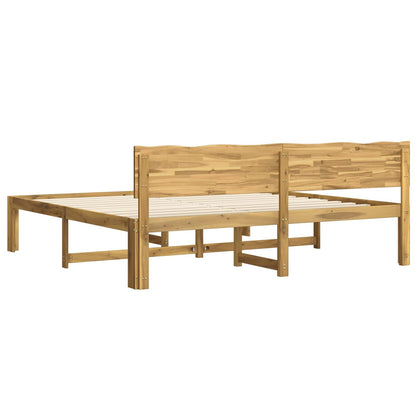 Double Bed Frame with Headboard ROSTOCK White 200 x 200 cm