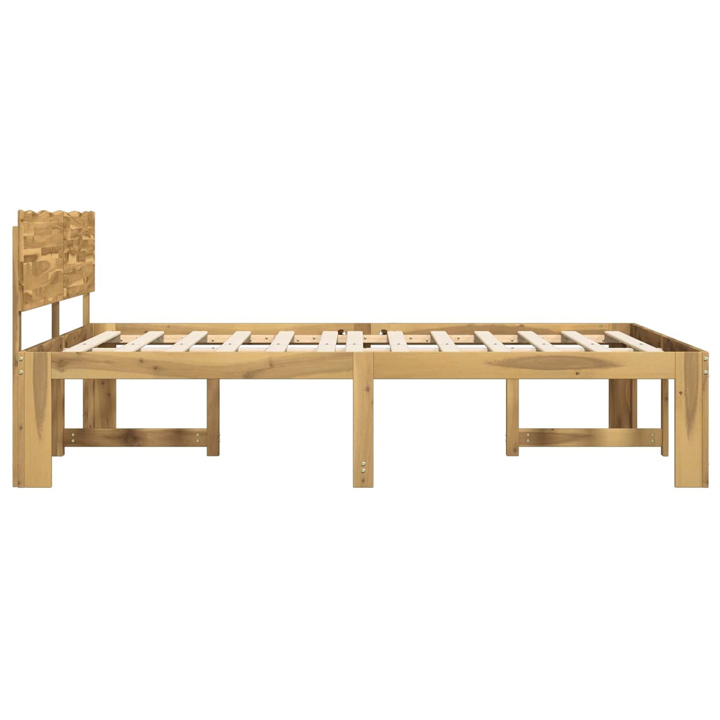 Double Bed Frame with Headboard ROSTOCK White 200 x 200 cm