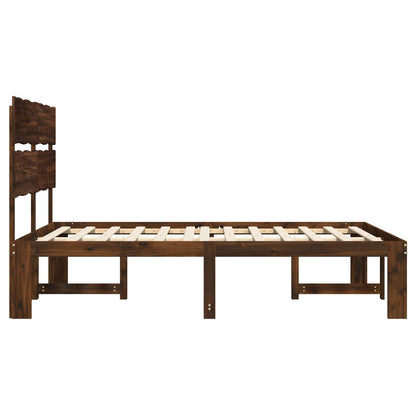 Double Bed Frame with Headboard ROSTOCK Dark Brown 120 x 190 cm