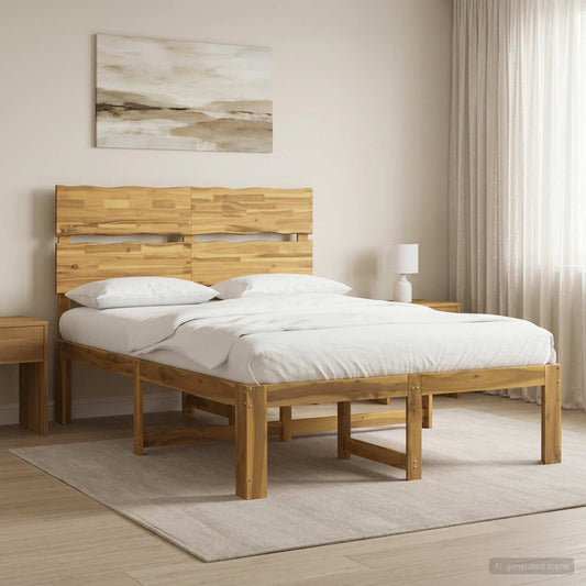 Double Bed Frame with Headboard ROSTOCK White 120 x 190 cm
