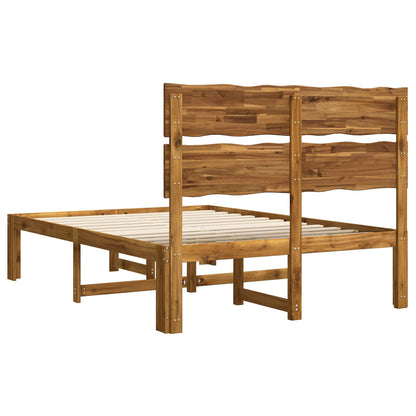 Double Bed Frame with Headboard ROSTOCK Natural 135 x 190 cm