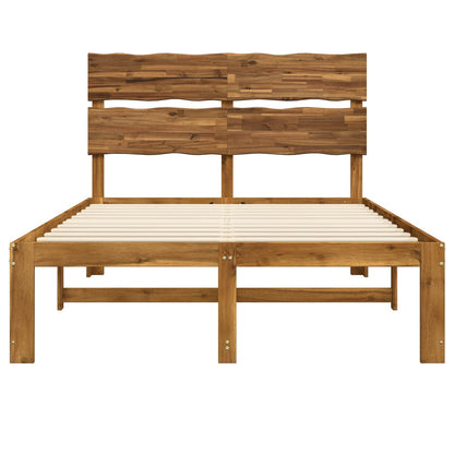 Double Bed Frame with Headboard ROSTOCK Natural 140 x 190 cm