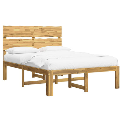 Double Bed Frame with Headboard ROSTOCK White 140 x 190 cm