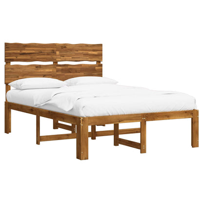 Double Bed Frame with Headboard ROSTOCK Natural 120 x 200 cm