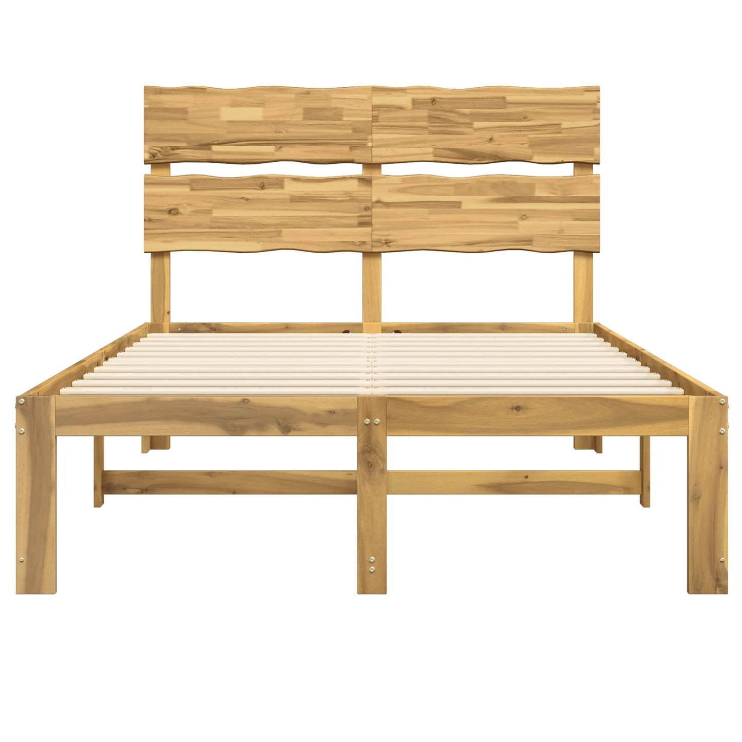 Double Bed Frame with Headboard ROSTOCK White 120 x 200 cm