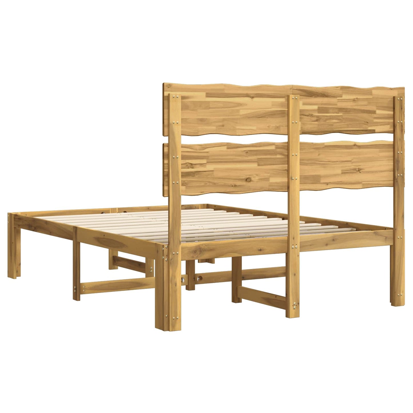 Double Bed Frame with Headboard ROSTOCK White 150 x 200 cm