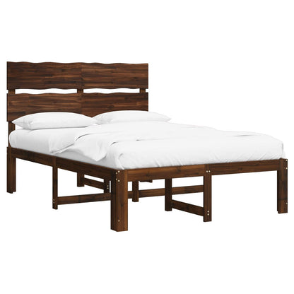 Double Bed Frame with Headboard ROSTOCK Dark Brown 160 x 200 cm
