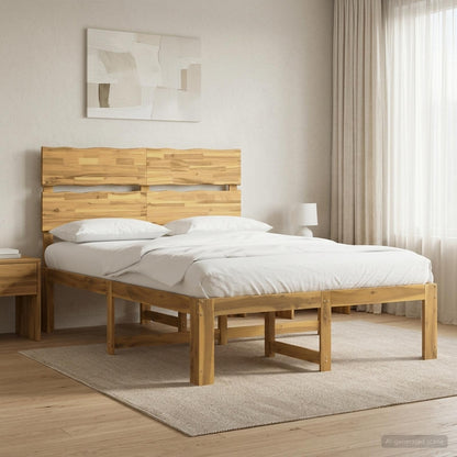 Double Bed Frame with Headboard ROSTOCK White 160 x 200 cm