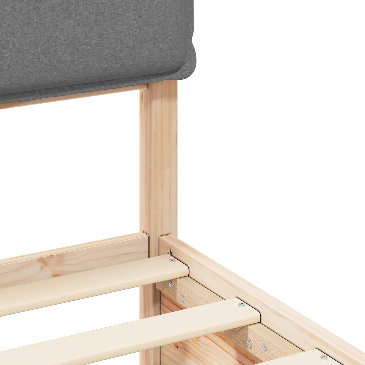 Bed Frame with Upholstered Headboard Light Grey 120 x 200 cm