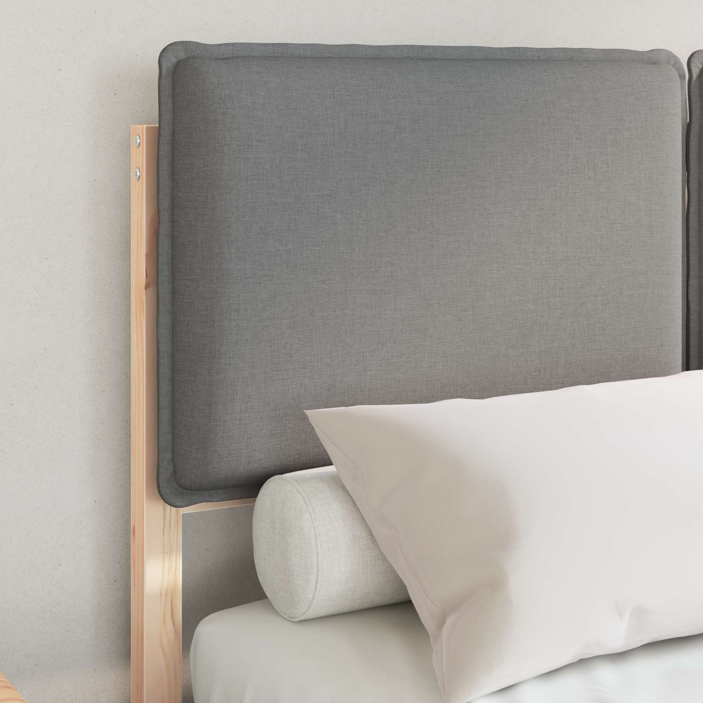 Bed Frame with Upholstered Headboard Light Grey 120 x 200 cm