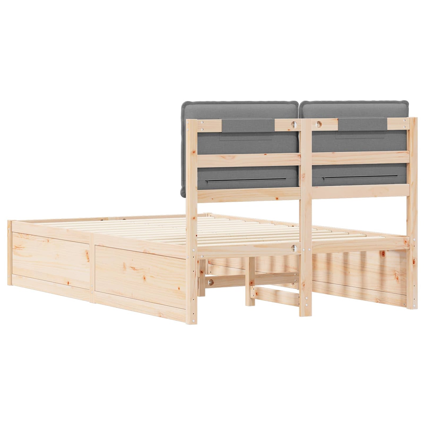 Bed Frame with Upholstered Headboard Light Grey 120 x 200 cm