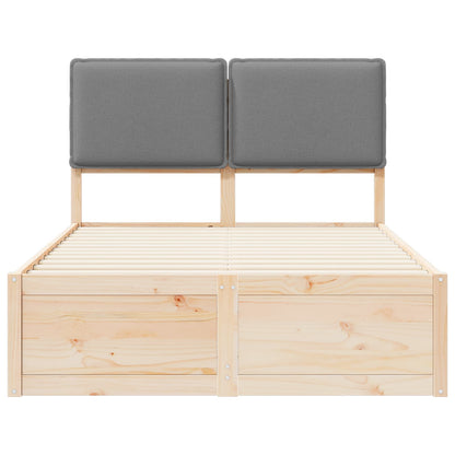 Bed Frame with Upholstered Headboard Light Grey 120 x 200 cm