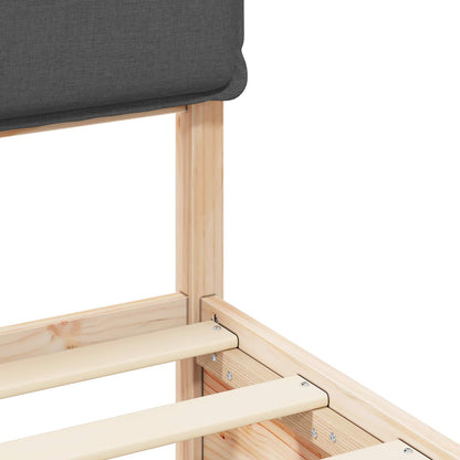 Bed Frame with Upholstered Headboard Dark Grey 120 x 200 cm