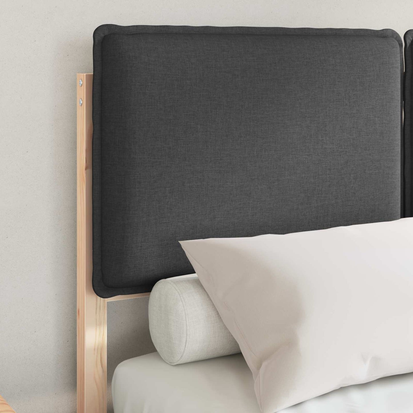 Bed Frame with Upholstered Headboard Dark Grey 120 x 200 cm