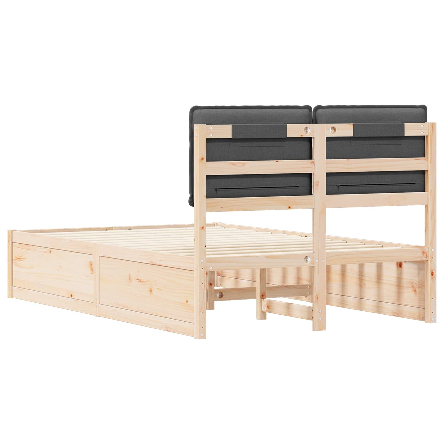 Bed Frame with Upholstered Headboard Dark Grey 120 x 200 cm