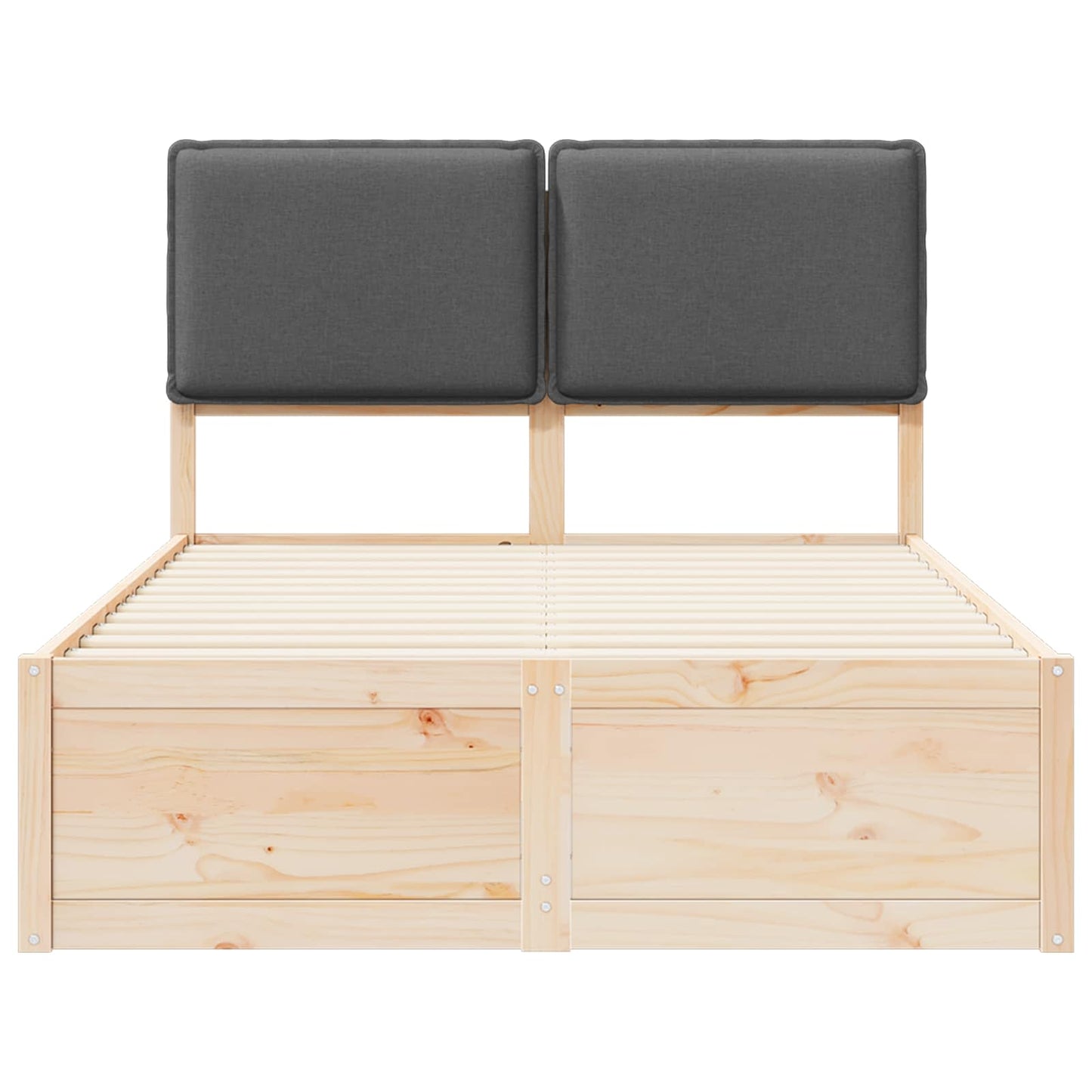 Bed Frame with Upholstered Headboard Dark Grey 120 x 200 cm