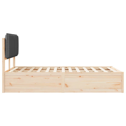 Bed Frame with Upholstered Headboard Dark Grey 120 x 200 cm