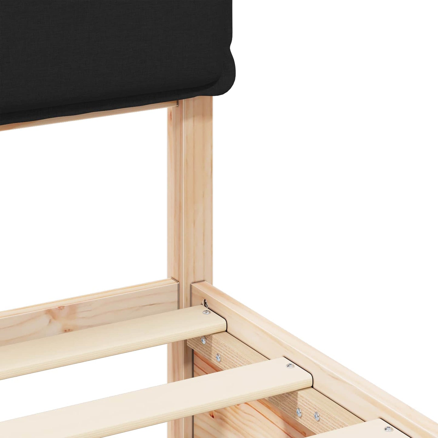 Bed Frame with Upholstered Headboard Black 120 x 200 cm