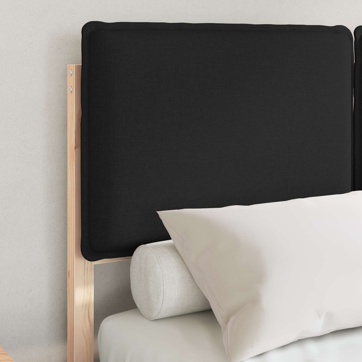 Bed Frame with Upholstered Headboard Black 120 x 200 cm