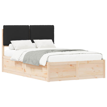 Bed Frame with Upholstered Headboard Black 120 x 200 cm