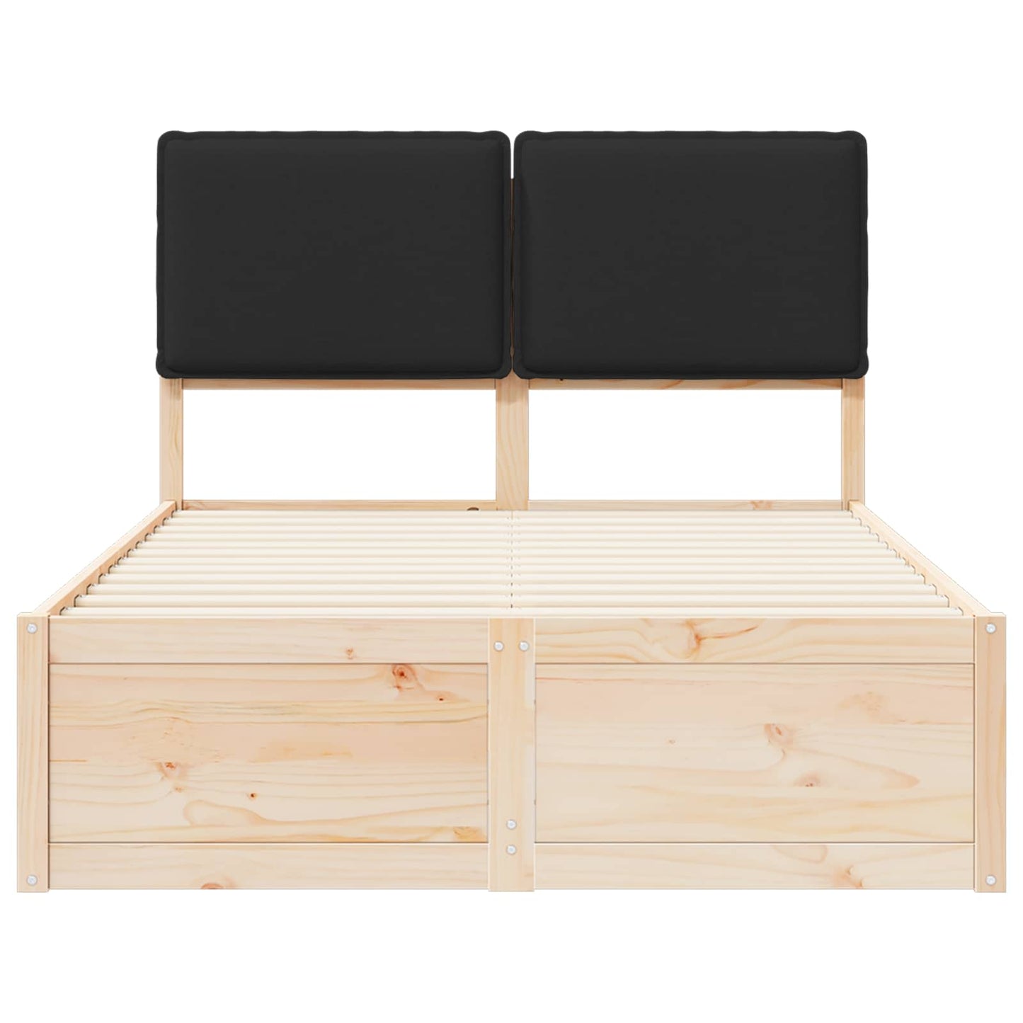 Bed Frame with Upholstered Headboard Black 120 x 200 cm