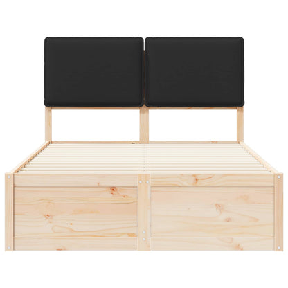 Bed Frame with Upholstered Headboard Black 120 x 200 cm