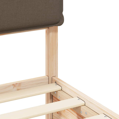 Bed Frame with Upholstered Headboard Taupe 120 x 200 cm