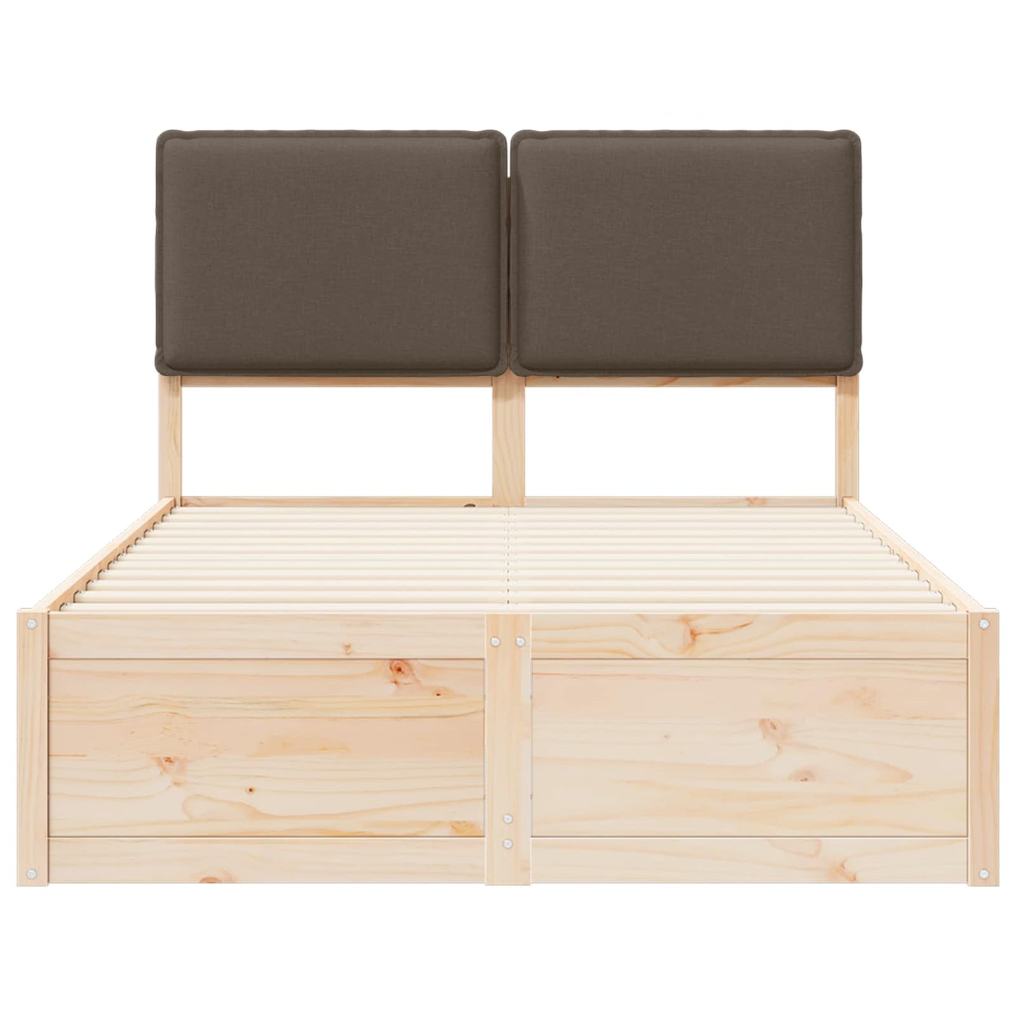 Bed Frame with Upholstered Headboard Taupe 120 x 200 cm