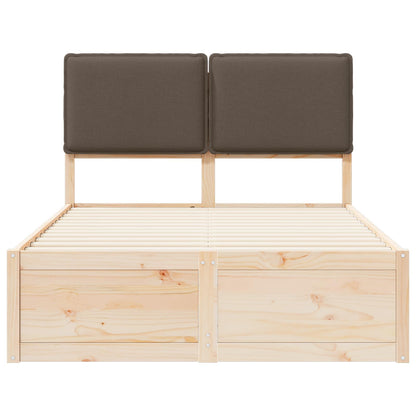 Bed Frame with Upholstered Headboard Taupe 120 x 200 cm