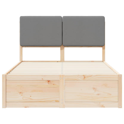 Bed Frame with Upholstered Headboard Light Grey 120 x 200 cm