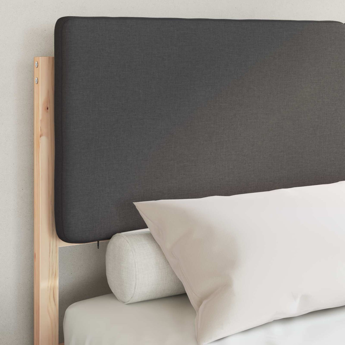 Bed Frame with Upholstered Headboard Dark Grey 120 x 200 cm