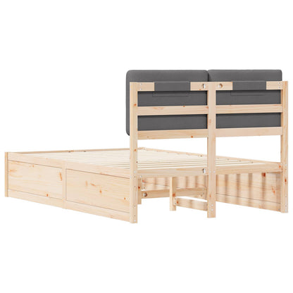 Bed Frame with Upholstered Headboard Dark Grey 120 x 200 cm