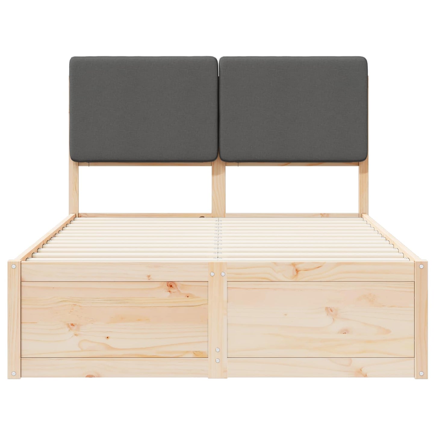 Bed Frame with Upholstered Headboard Dark Grey 120 x 200 cm