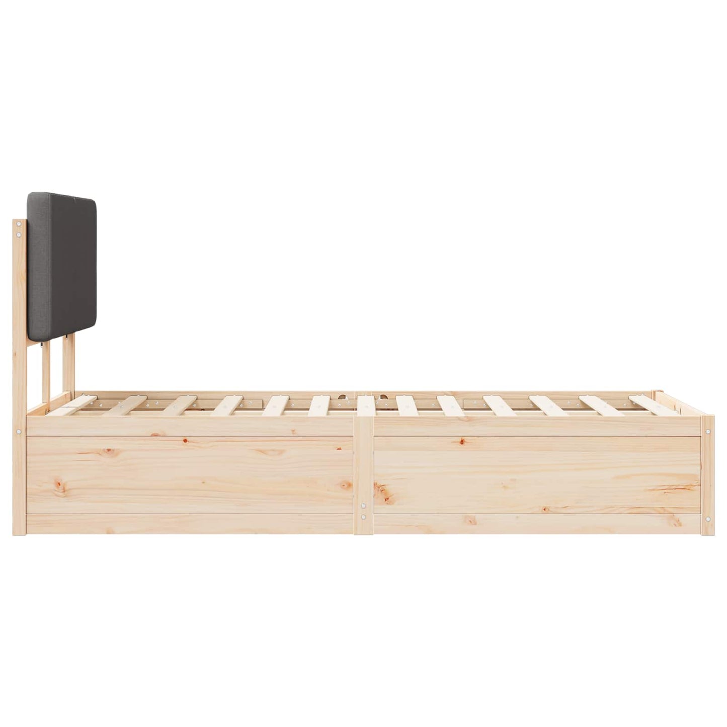 Bed Frame with Upholstered Headboard Dark Grey 120 x 200 cm