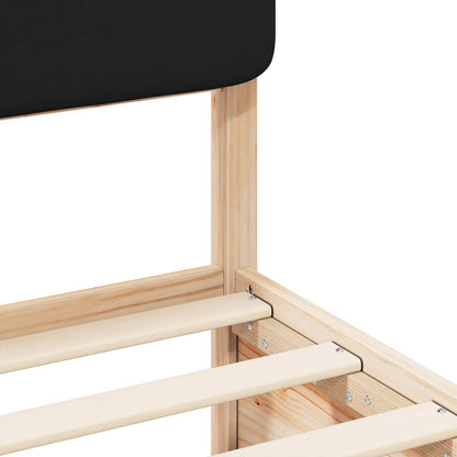 Bed Frame with Upholstered Headboard Black 120 x 200 cm