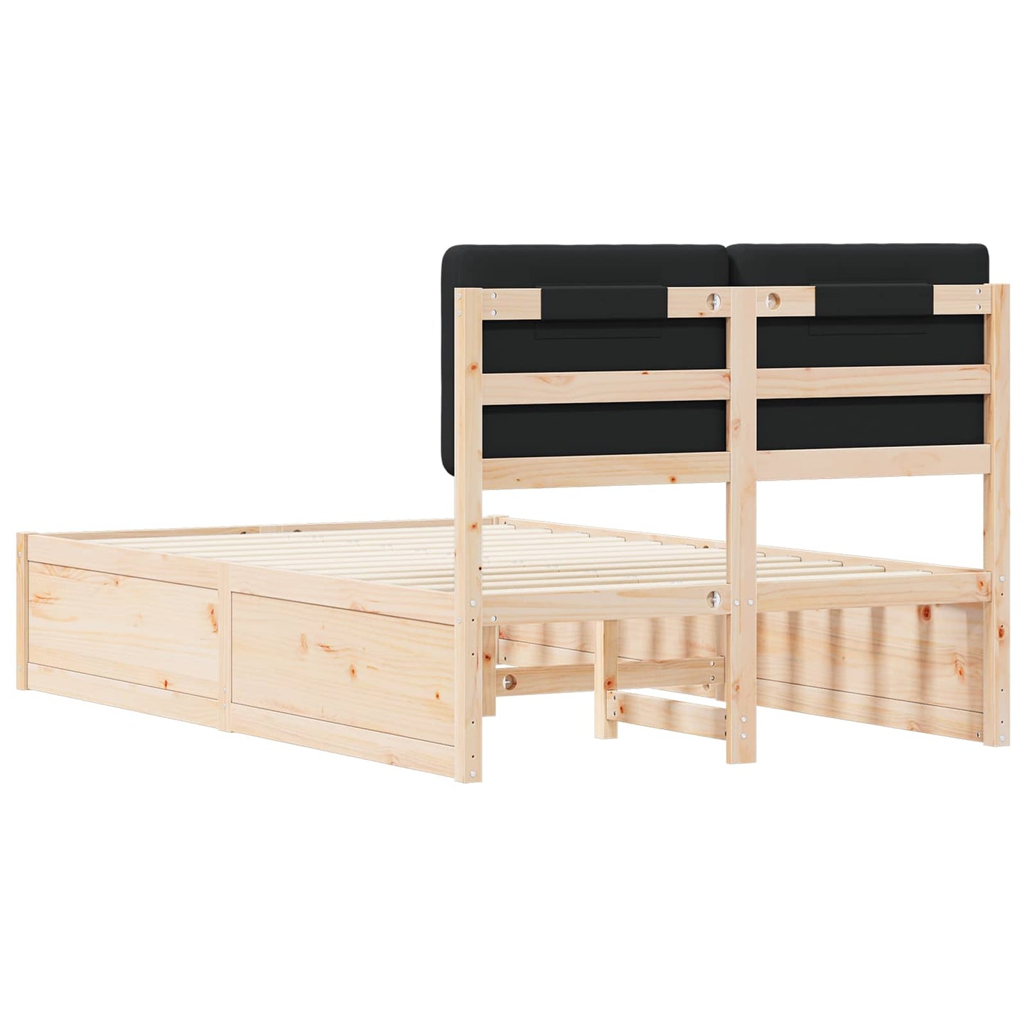 Bed Frame with Upholstered Headboard Black 120 x 200 cm