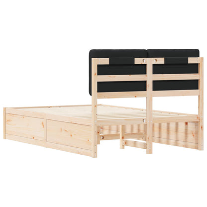 Bed Frame with Upholstered Headboard Black 120 x 200 cm